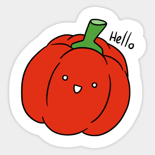 Hello - Red Bell Pepper Sticker